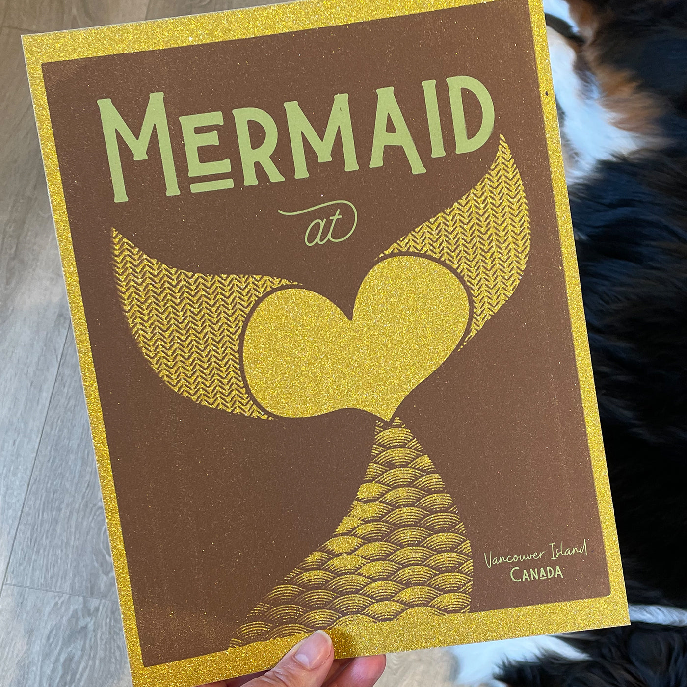 Mermaid at Heart Print 8" x 10" Gold Heart