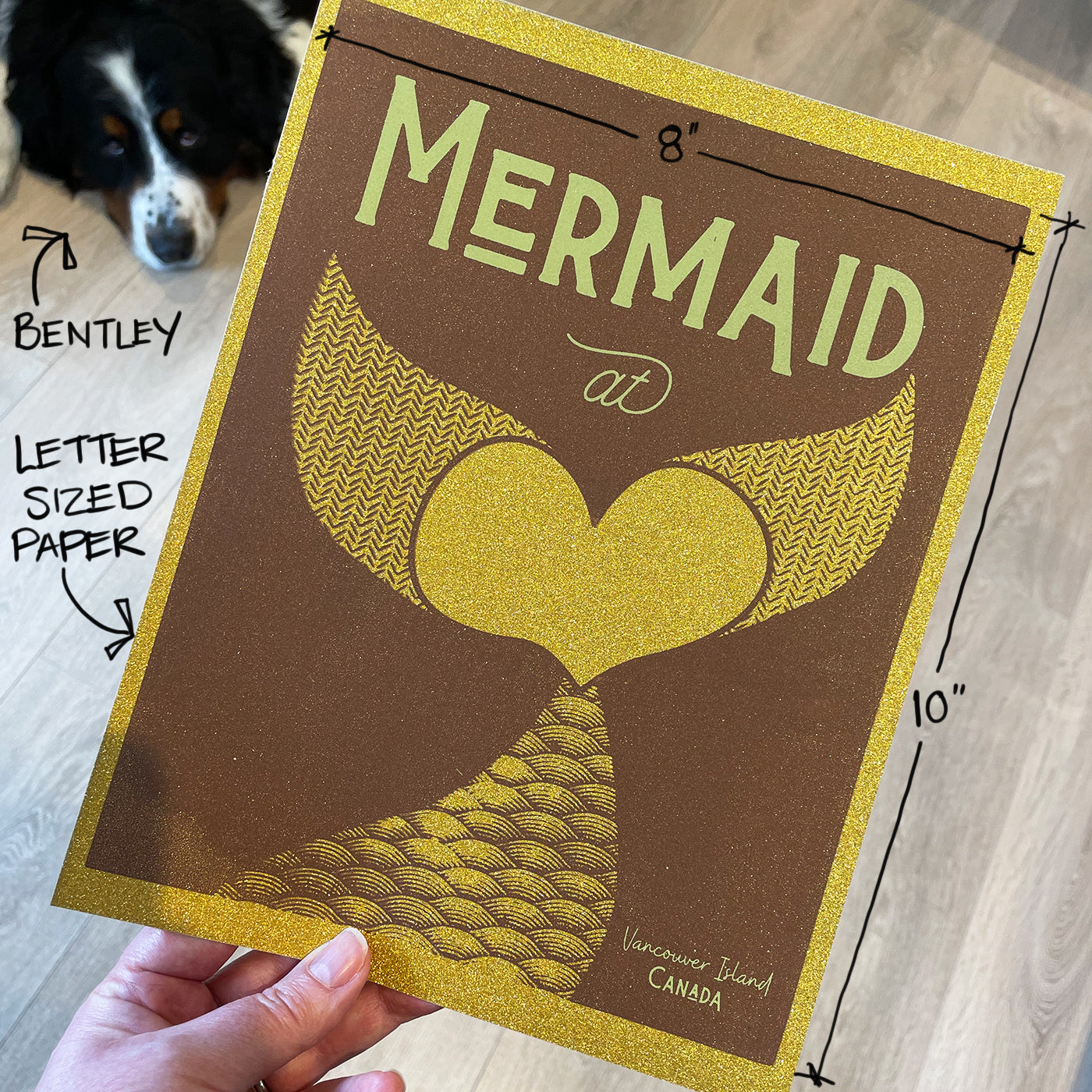 Mermaid at Heart Print 8" x 10" dimensions