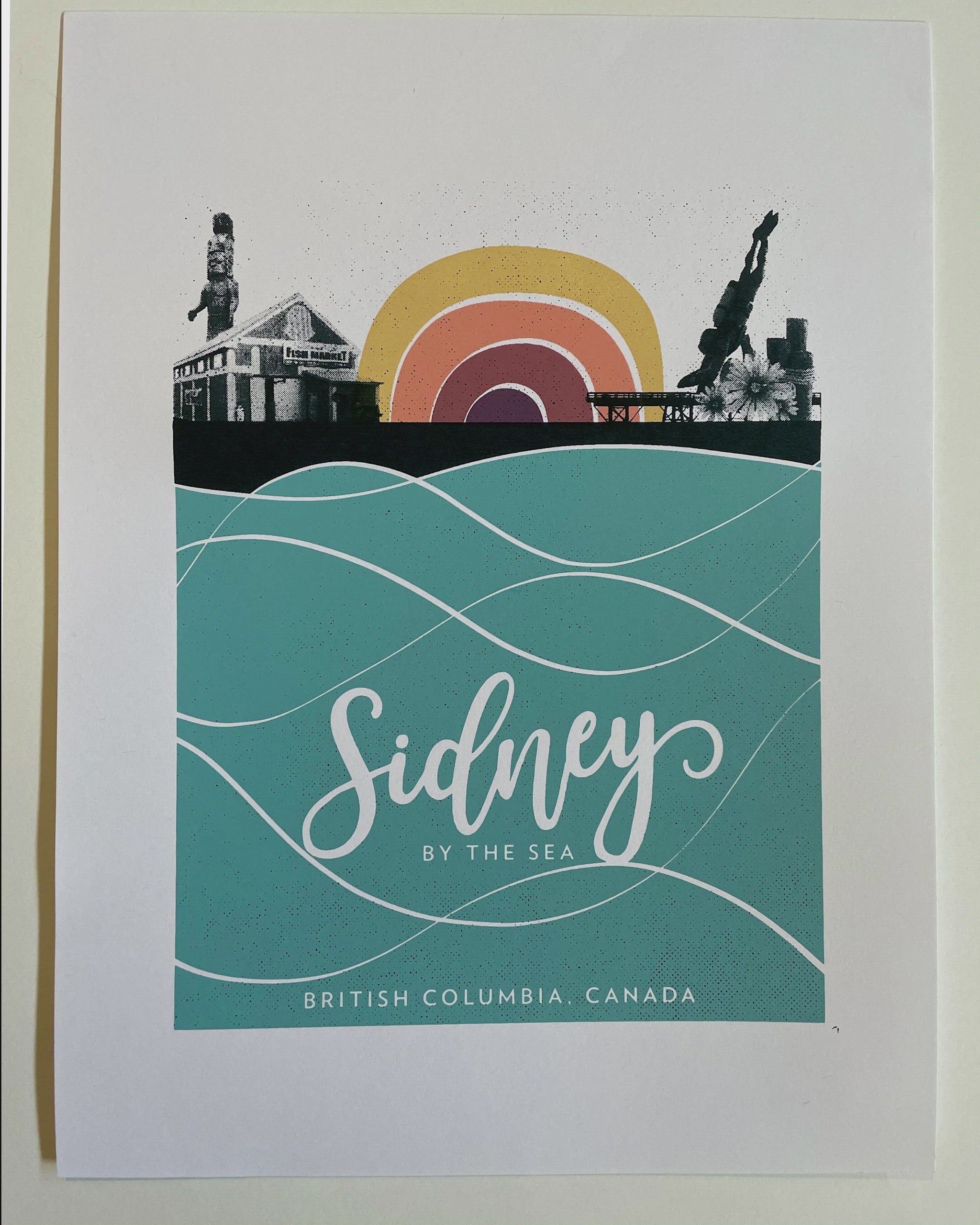 Sidney Seawall, BC, Screen Print, process video, Far From Shore